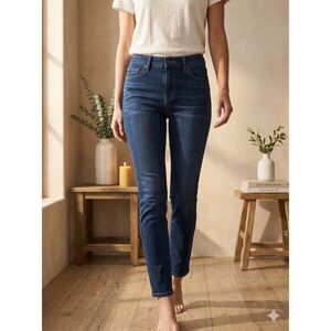 Levis Legging Jeans Womens 8 Skinny Mid Rise Blue Distressed Stretch Denim